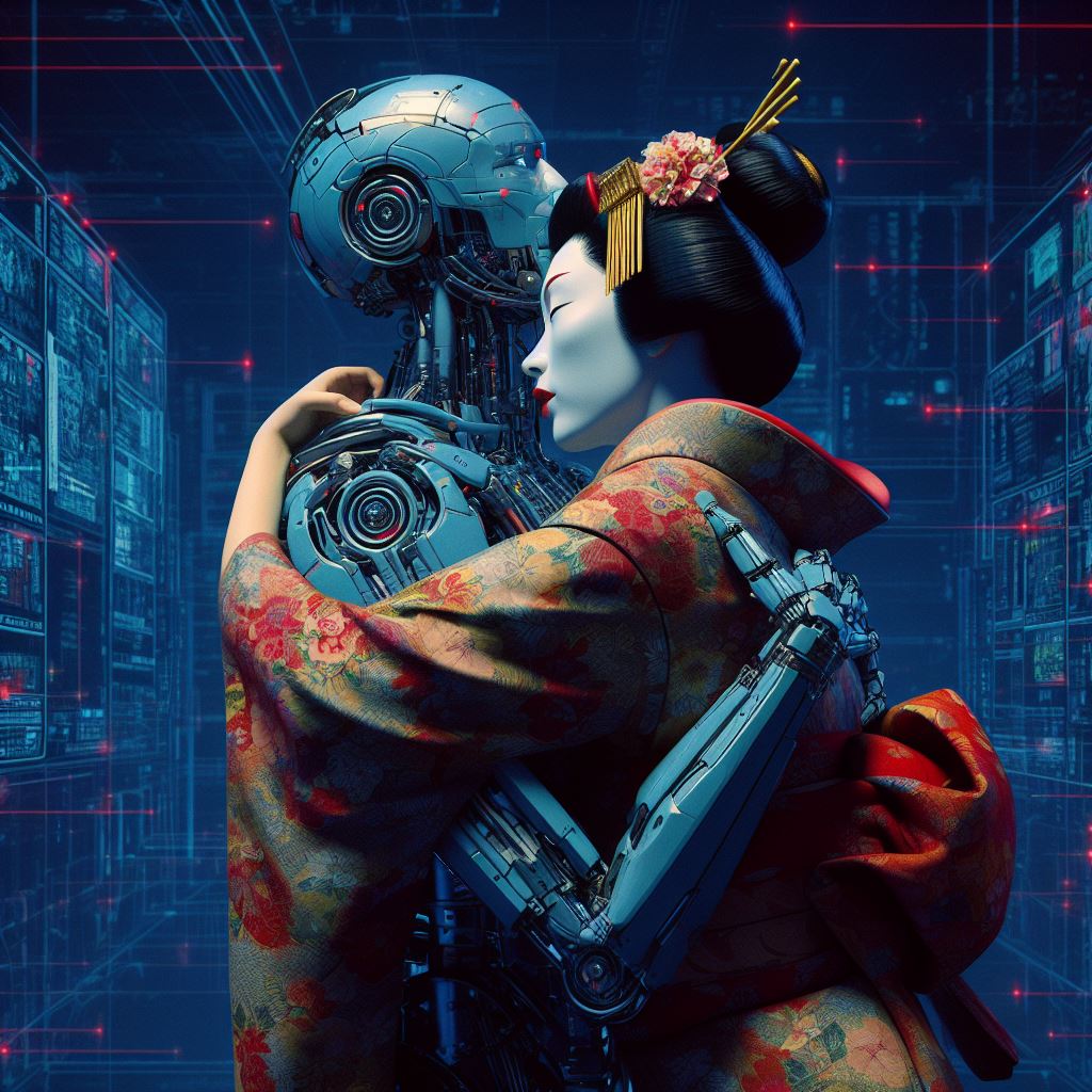 The Robot and the Geisha: Vivian by Dalle3