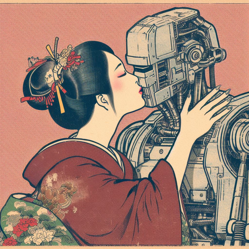 The Robot and the Geisha: Vivian by Dalle3