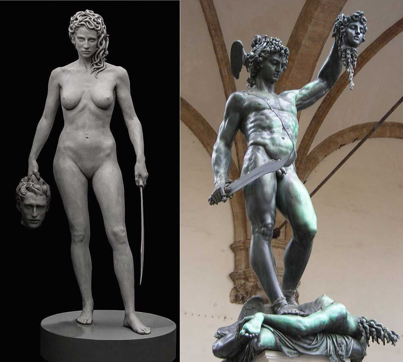 edusa with the head of Perseus VS Perseus with the Head of Medusa
